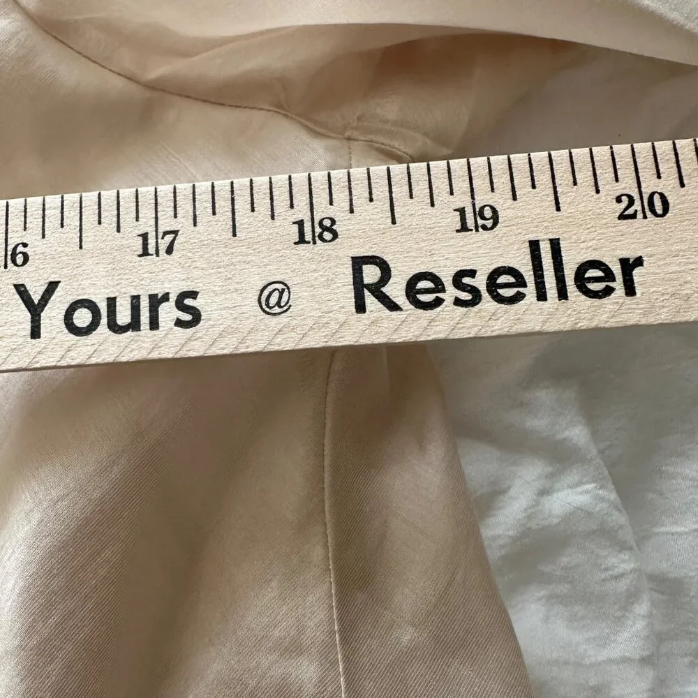 Banana Republic Womens Oyster Pearl Ruffle Neck Sheer Blouse SZ M Fairy Whimsy - Picture 5 of 9